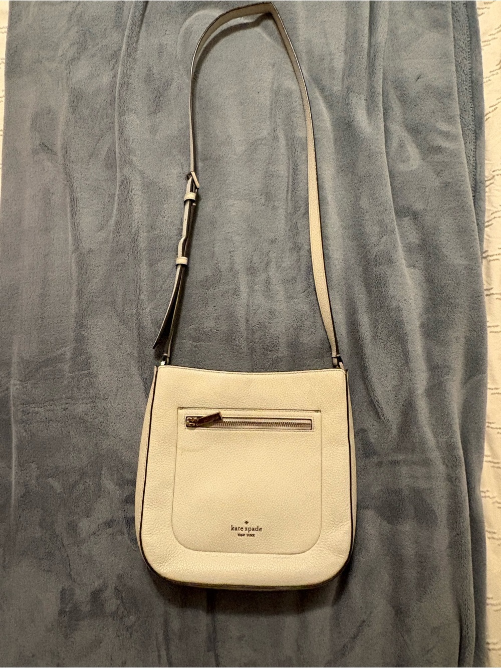 Kate Spade Light Blue Crossbody Bag - Pebbled Leather